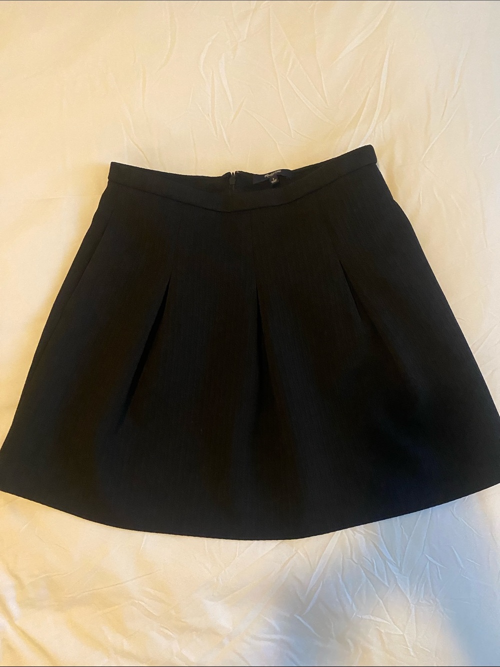 Black Pleated A-Line Women's Skirt